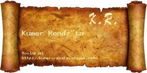 Kumer Renáta névjegykártya